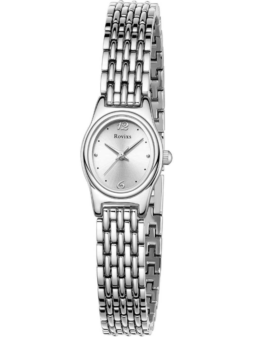 Women's Silver White Petite Vintage Luxury Japanese Movement Retro Dress Watch